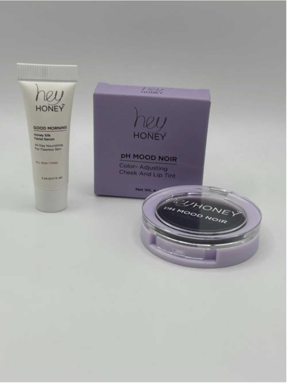 Hey Honey pH Mood Noir Cheek Lip Tint 4g + Good Morning Facial Serum 5ml New